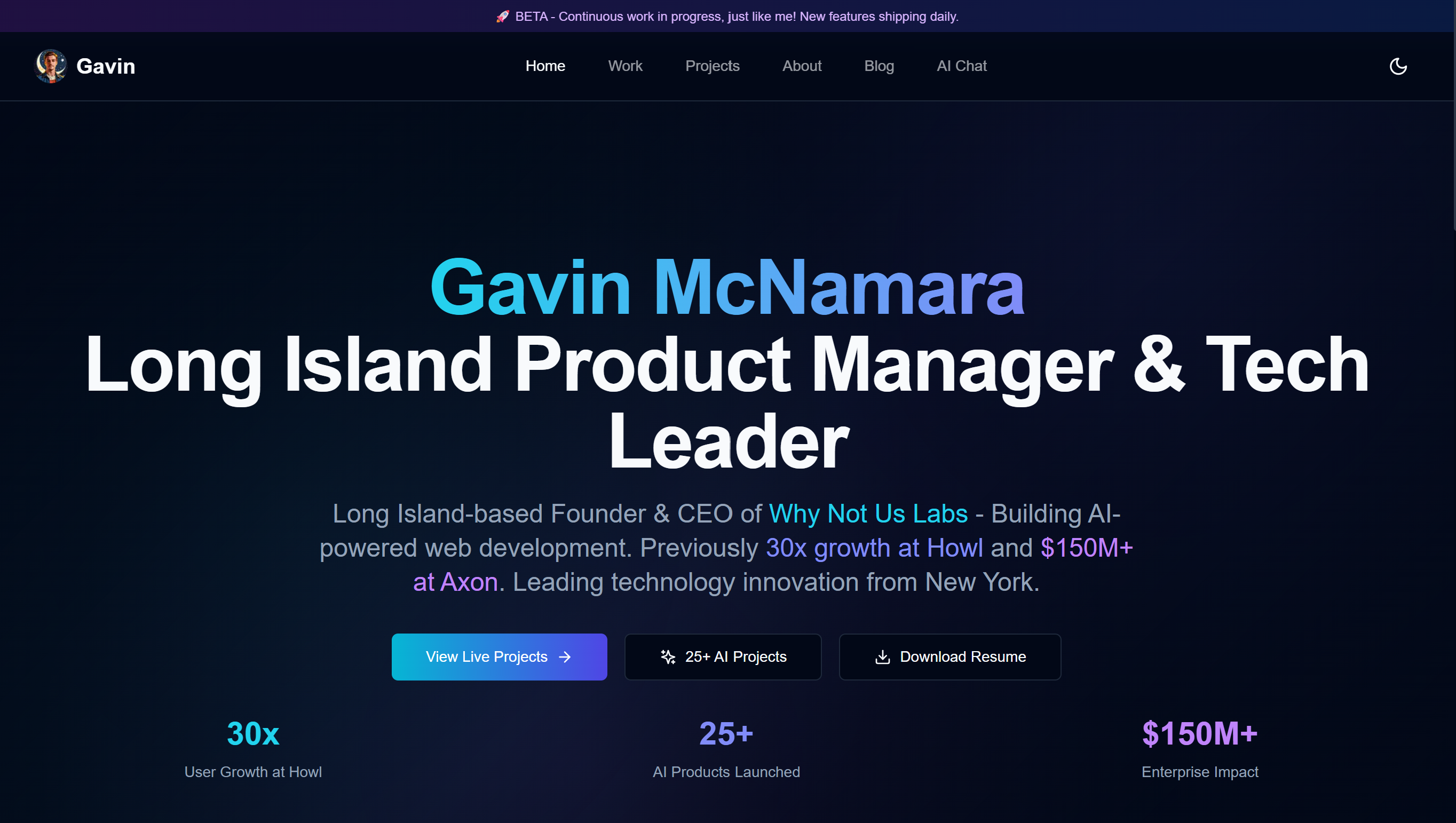 Gavin McNamara AI Portfolio - Web View